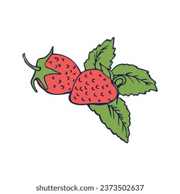 Dibujo de fresa. Ilustración de líneas