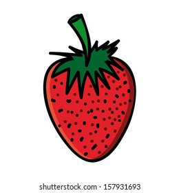 strawberry drawing over white background vector illustration