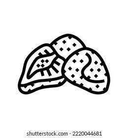 strawberry dried fruit line icon vector. strawberry dried fruit sign. isolated contour symbol black illustration