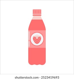 strawberry drink Icon Illustration Flat Design Style