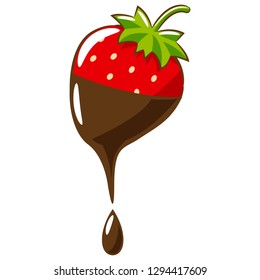 strawberry dripping chocolate clipart 