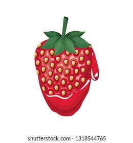 strawberry dripping icon
