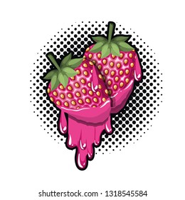 strawberry dripping icon