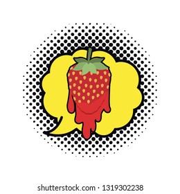 strawberry dripping isolated icon
