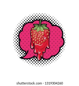 strawberry dripping isolated icon