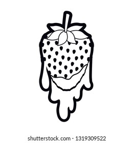 strawberry dripping isolated icon