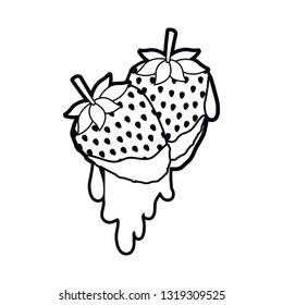 strawberry dripping isolated icon