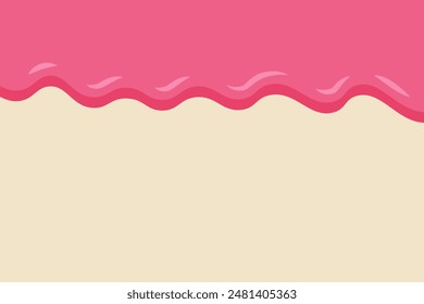 Fresa gotas borde de dibujos animados. Ilustración vectorial.