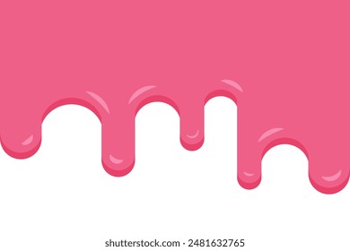 Fresa gotas borde de dibujos animados. Ilustración vectorial.