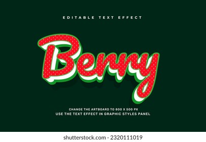 strawberry editable text effect template