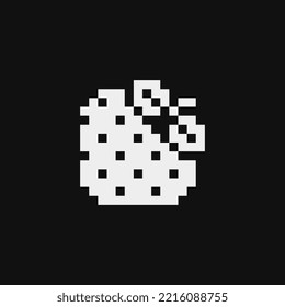 Strawberry emoji, isolated vector illustration. Board game billiards pixel art 80s style icon. Design logo, sticker, app. Game assets 1-bit sprite.