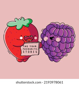 Diseño de vectores de camisa de fresa emoticono