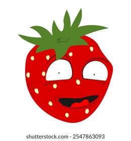 Strawberry. Emotions. Stickers. Memes. Emotion laughter and giggling