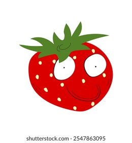 Strawberry. Emotions. Stickers. Memes. Emotion - satisfied