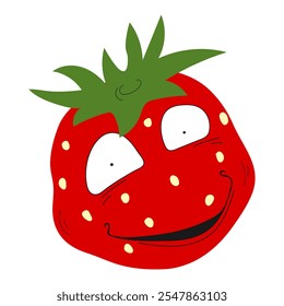 Strawberry. Emotions. Stickers. Memes. The emotion of joy.