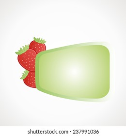 Strawberry empty label for text Green vector format.