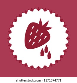 Strawberry extracting, vector icon