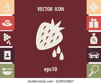 Strawberry extracting, vector icon