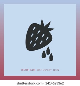 Strawberry extracting, vector icon, web design element