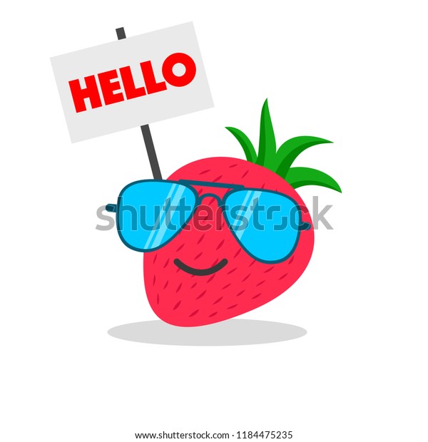 Strawberry Face Cartoon Emotion Stock Vector (Royalty Free) 1184475235 ...