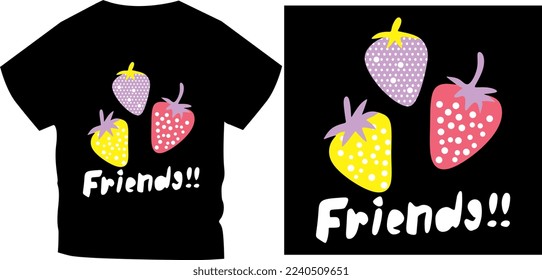 strawberry family t shirt graphic design vector illustration \