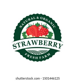 Strawberry Farm Freh Logo Template