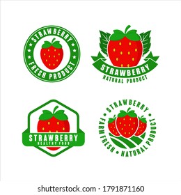 Strawberry Farm Fresh Natural Product Label Collection