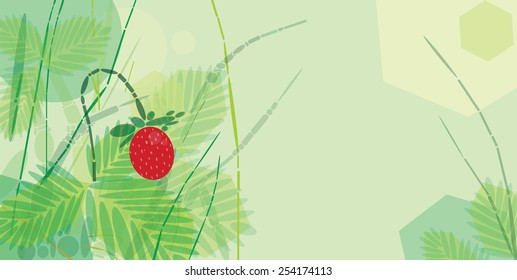 Strawberry field composition with copy space