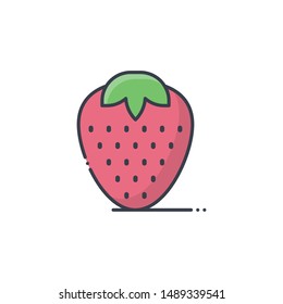Strawberry Filled outline vector illustration. Food & Drinks style icon.