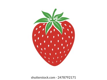 strawberry flat color vector illustration