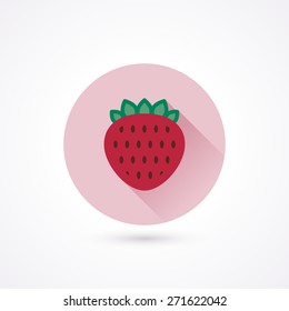 Strawberry flat icon in a circle