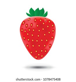 Strawberry flat icon isolated on a white background