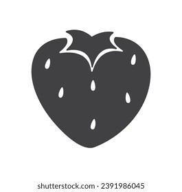 Ilustración vectorial de icono plano de fresa aislada en fondo blanco. Símbolo de fruta