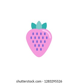 Strawberry flat icon, vector sign, colorful pictogram isolated on white. Sweet berry strawberry symbol, logo illustration. Flat style design