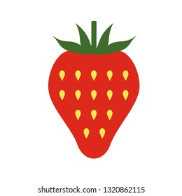 strawberry flat illustration. Food and drink, kitchen and cooking, fruit and vegetables series.