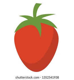 Strawberry flat illustration on white