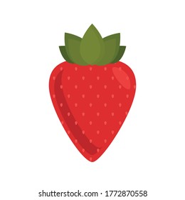 strawberry, flat style icon design, Fruit healthy organic food sweet and nature theme Vector illustration