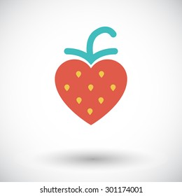 Strawberry. Flat vector icon for mobile and web applications. Vector illustration.