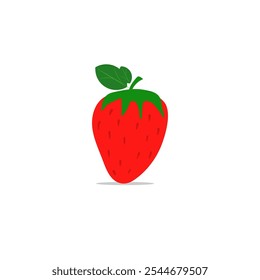 Strawberry flat vector illustration on white background, strawberry with multicolored