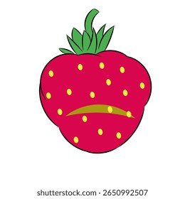 Ilustração de vetor plano de morango sobre fundo branco. 