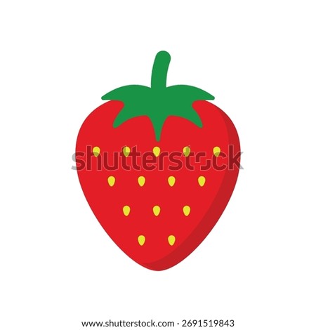 Strawberry flat vector illustration on white background