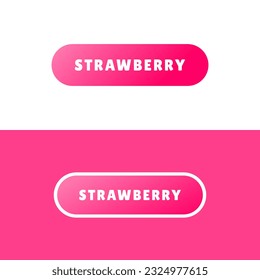 Strawberry flavor label or Strawberry flavor sign design element. Simple Strawberry flavor label vector for product packaging design element. Strawberry flavor sign for packaging design element.
