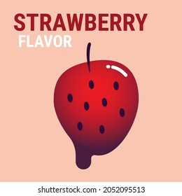 Strawberry flavored. Abstract vector pattern design for web banner, fresh cold healthy soft drink splash, bright sticker, emblem, logo for   fresh juice, branding package. Vector illustration.