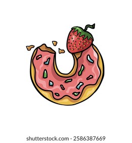 Strawberry flavored donuts are very attractive in terms of color and taste