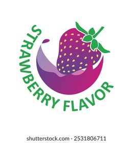 Logotipo do vetor do ícone do sabor do morango