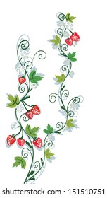 Strawberry floral swirl cute design