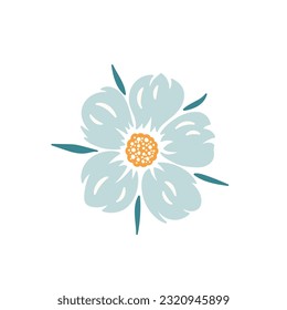 Strawberry Flower icon or Fruit Tree Flower such as Cherry, Pear, Plum or Apple tree. Vector Clip art.