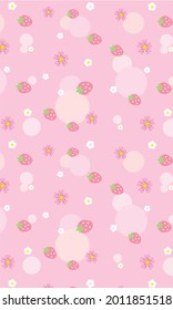 Patrones rosados de fresa, Ilustración vectorial de stock.