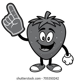 Strawberry with Foam Finger Illustration