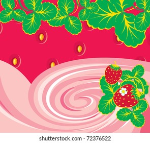 strawberry and foliage